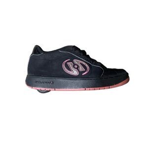 Heelys Style 7229 Black & Pink Glittery 5 Skate Shoes Skater Vintage 90s Heelies